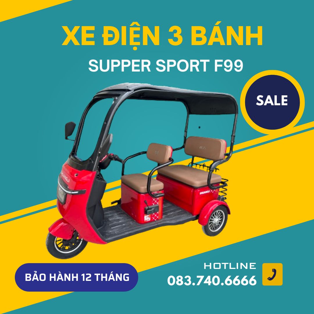 XE ĐIỆN 3 BÁNH MÁI CHE F99-03